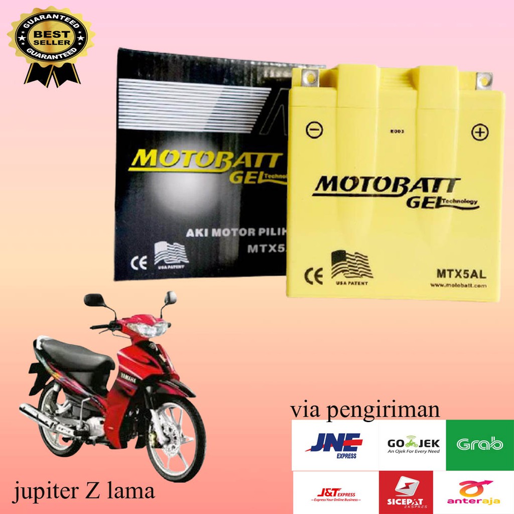 Aki motor yamaha jupiter Z lama motobatt MTX5AL accu gel kering