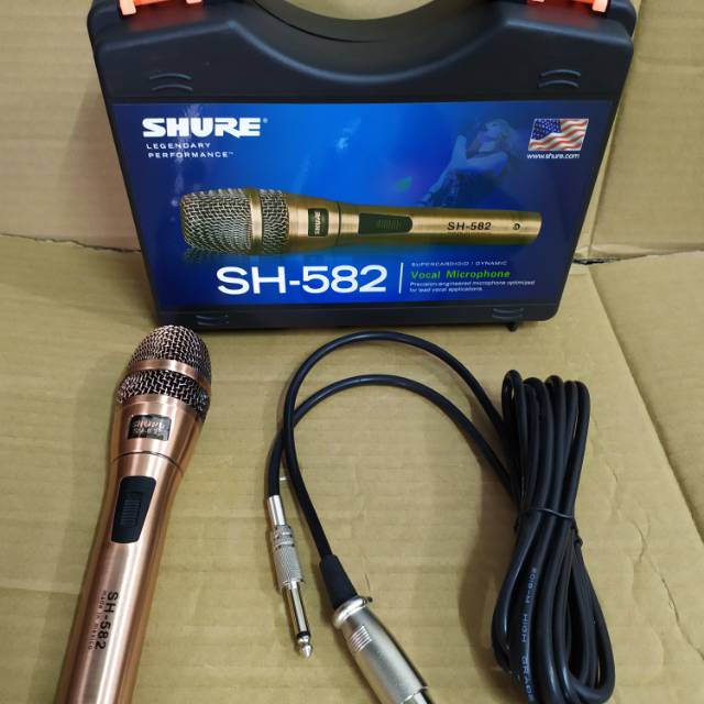 Mic Kabel Shure SH 582 Microphone Shure Koper SH582 Vocal Original