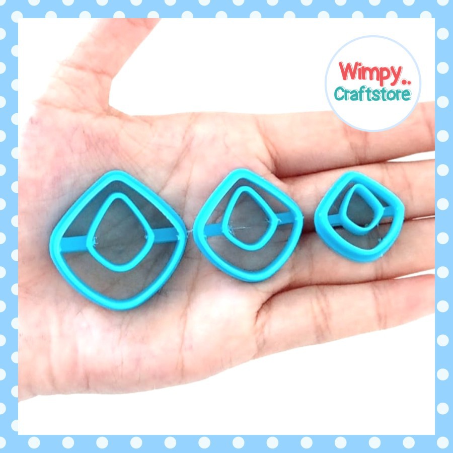 Wimpy Cetakan Anting Clay Cutter Rhombus B Cookies Cutter Fondant Coklat