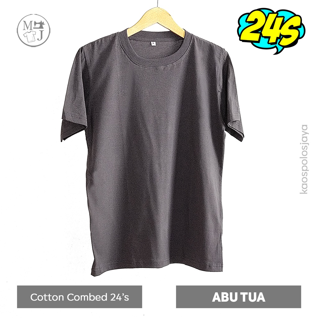 Kaos Polos Abu Tua / kaos polos premium / Kaos Cotton 24s Combed