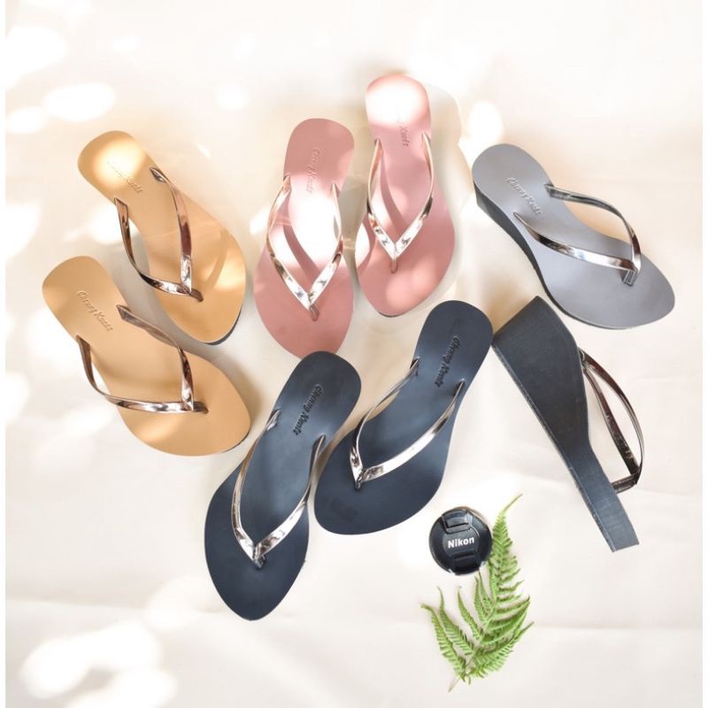 11.11 Sale SANDAL WEDGES JEPIT POLOS SELOP SILANG SANDAL WEDGES JEPIT MENGKILAP