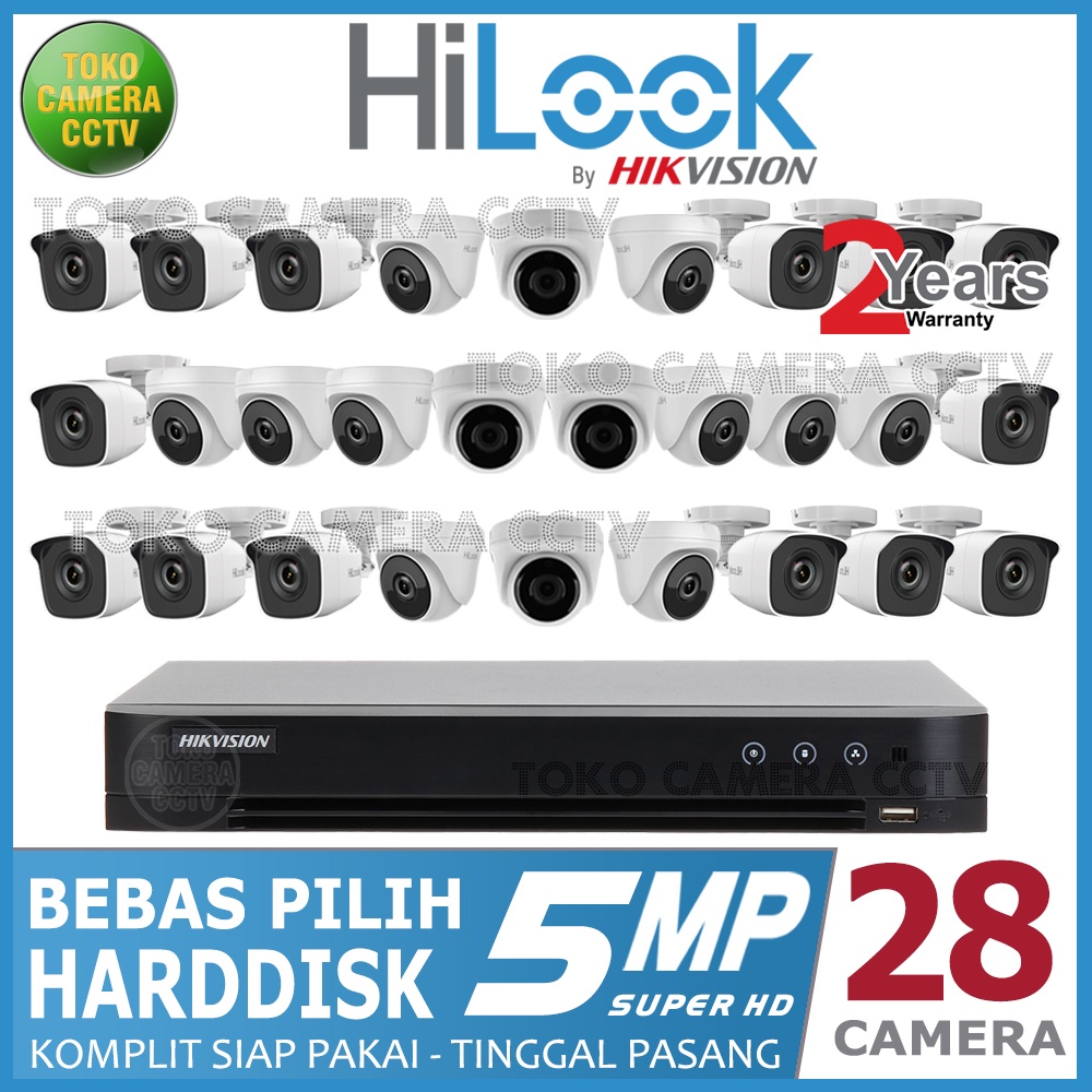 PAKET CCTV HILOOK 5MP 32 CHANNEL 28 KAMERA