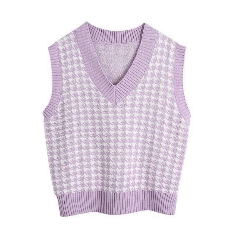 JENIE VEST / HOUNDSTOOTH VEST KNIT