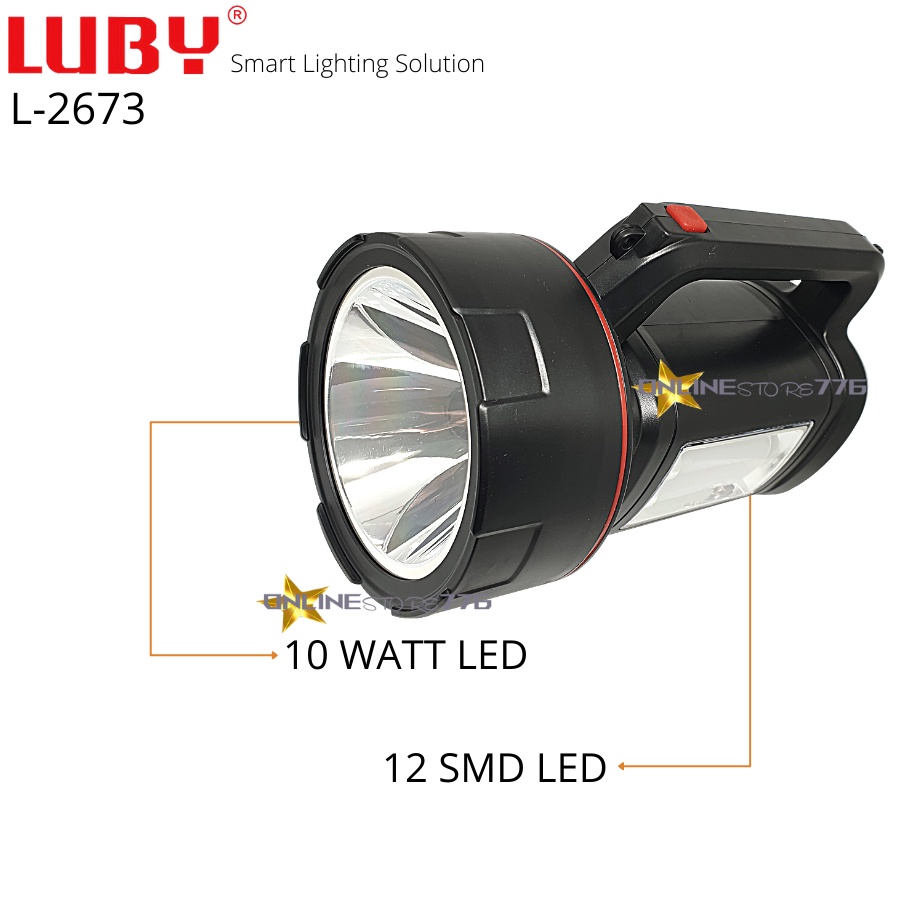 SENTER CAS LUBY L2673 - SENTER BESAR 2in1 LED RECHARGEABLE HANDLIGHT