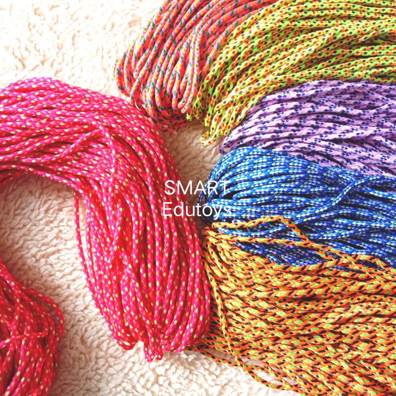 Tali Prusik Gelang Gunung Mainan Anak Bayi Motif Warna Warni Halus Lembut Meteran