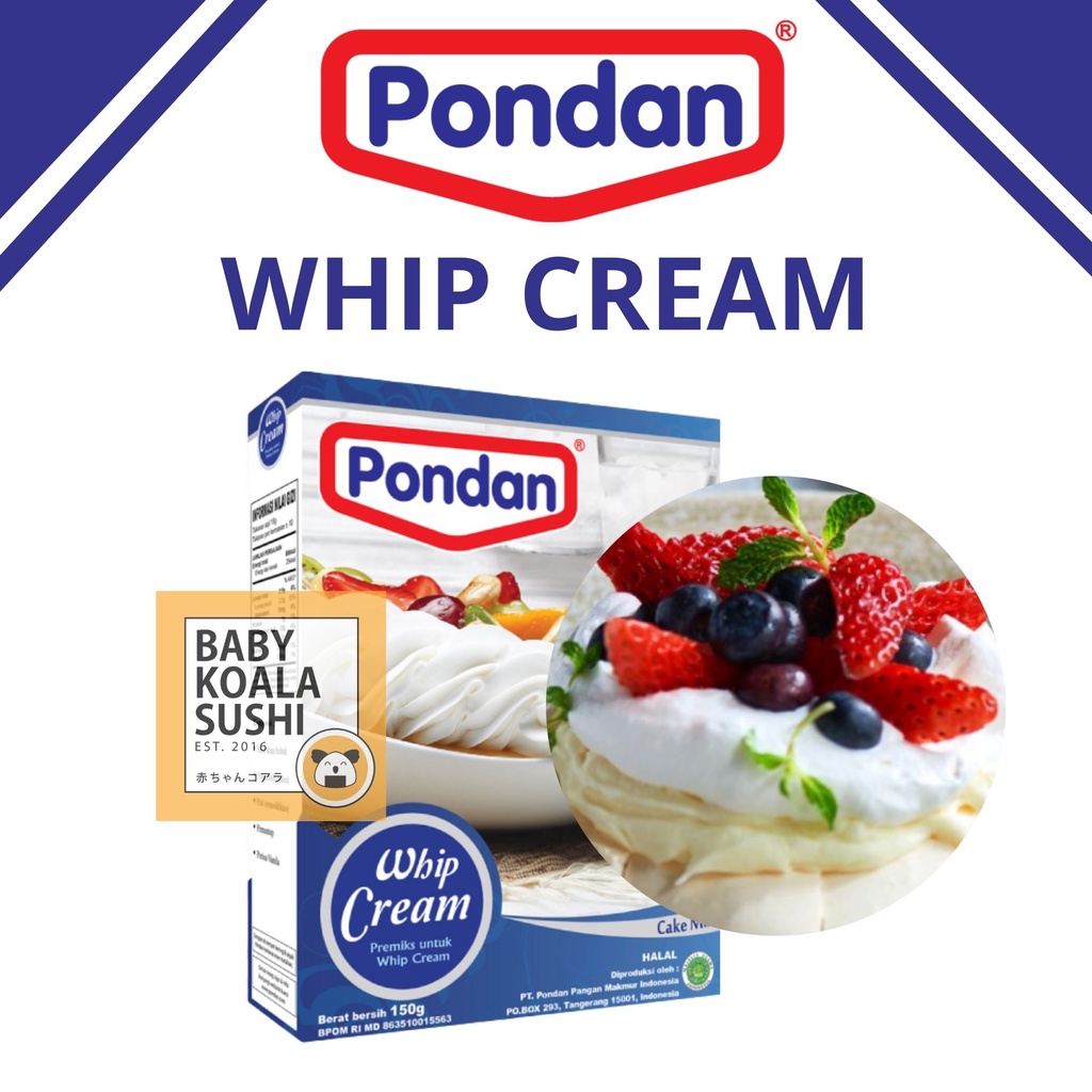 Jual PONDAN Whip Cream Premix 150 g Whiping Cream Shopee Indonesia