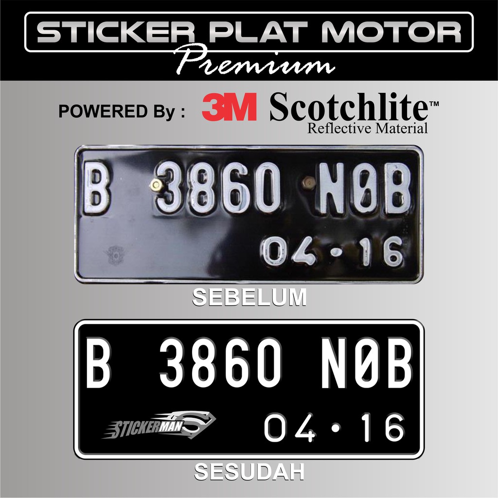 Sticker Plat Nomor Motor Shopee Indonesia