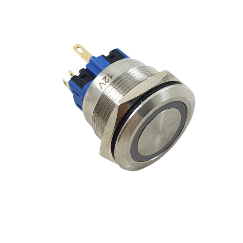 Switch Metal 25mm Push On 6 Pin Saklar Lampu Stainless 25 mm LED Tombol 12v Momentary