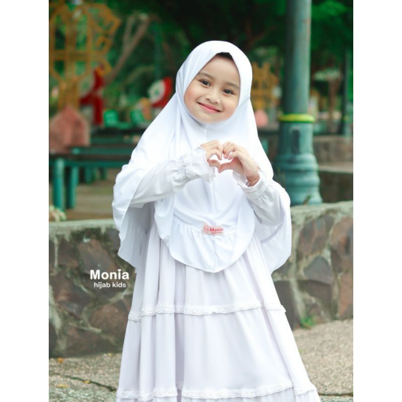 Candy Hijab by Monia Hijab Kids White  MLXL | Hijab Sekolah | Hijab Instant  Terlaris