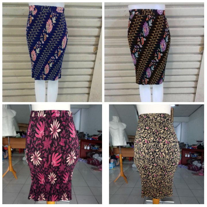 SB Collection Rok Plisket Risa Pendek Midi Batik Jumbo Wanita