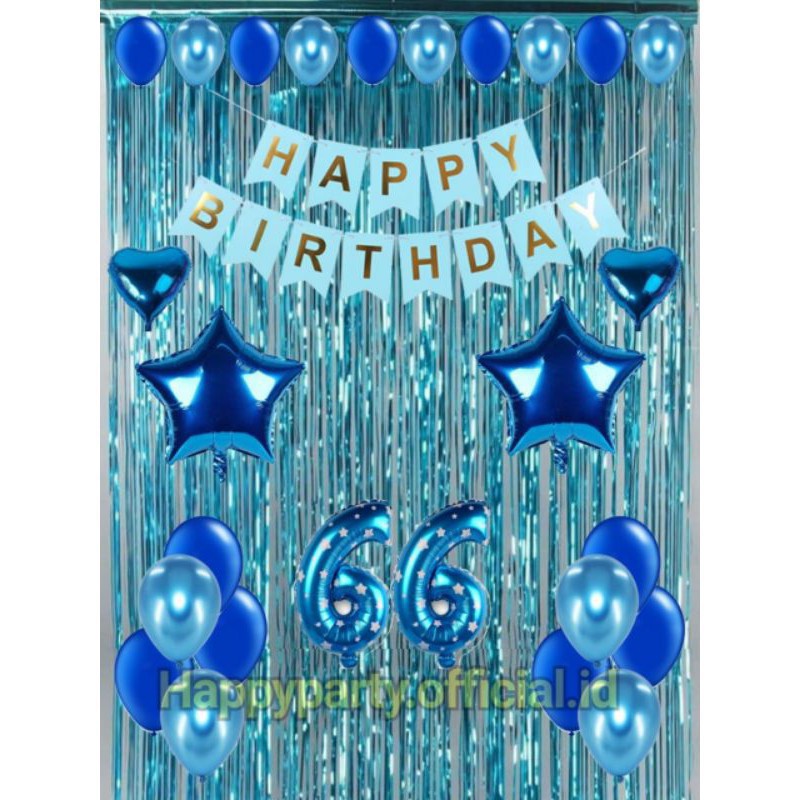 Jual PAKET DEKORASI ULANG TAHUN/ HAPPY BIRTHDAY TEMA BIRU | Shopee