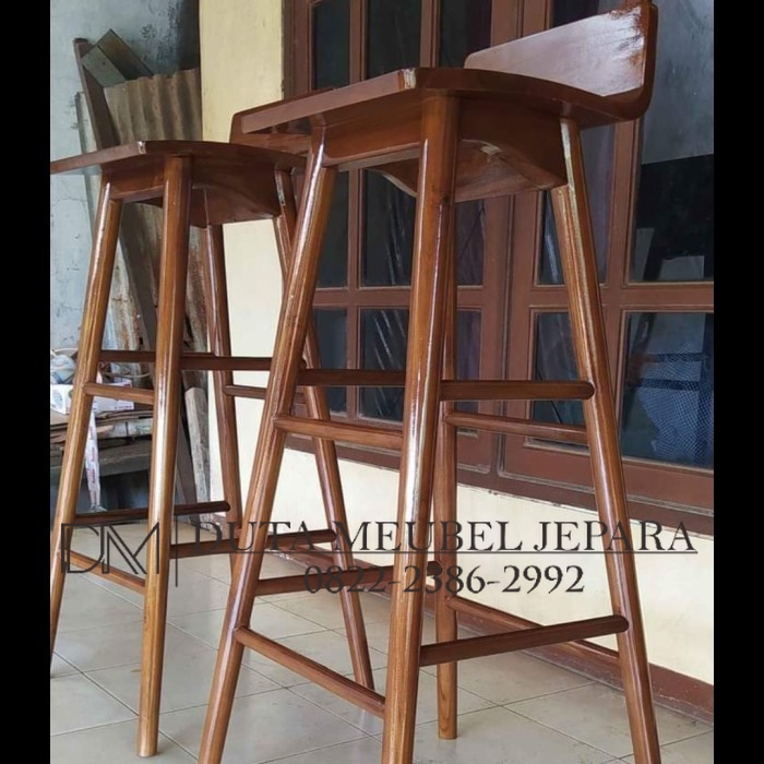Kursi Bar Cafe Kayu Minimalis Jati Jepara, Kursi Cafe Kayu Unik