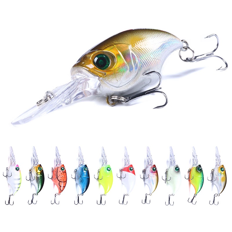 HENGJIA 10PCS 7.5CM 11G Floating crankbait hard Bait tackle artificial lures swimbait fish wobbler