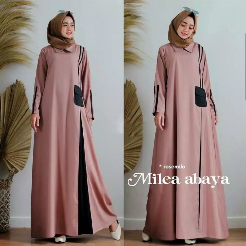 Milea abaya dress baju gamis pakaian wanita fashion muslim