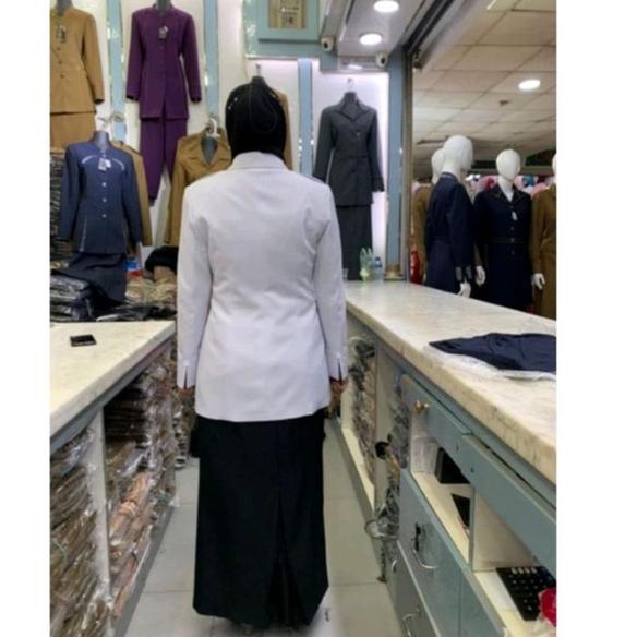 Modern.. Blazer Guru Hitam Putih Rok Span / Seragam Hitam Putih / Baju Hitam Putih Guru / Baju Hitam
