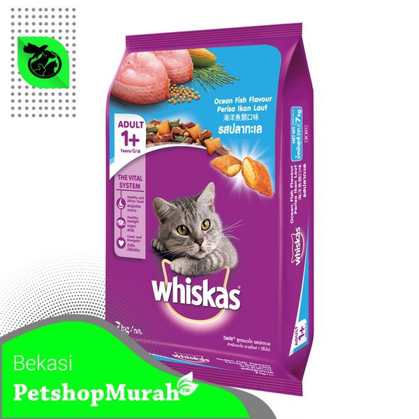 Makanan Kucing Whiskas Ocean Fish 7 Kg Cat Food Ikan Laut Fresh Pack