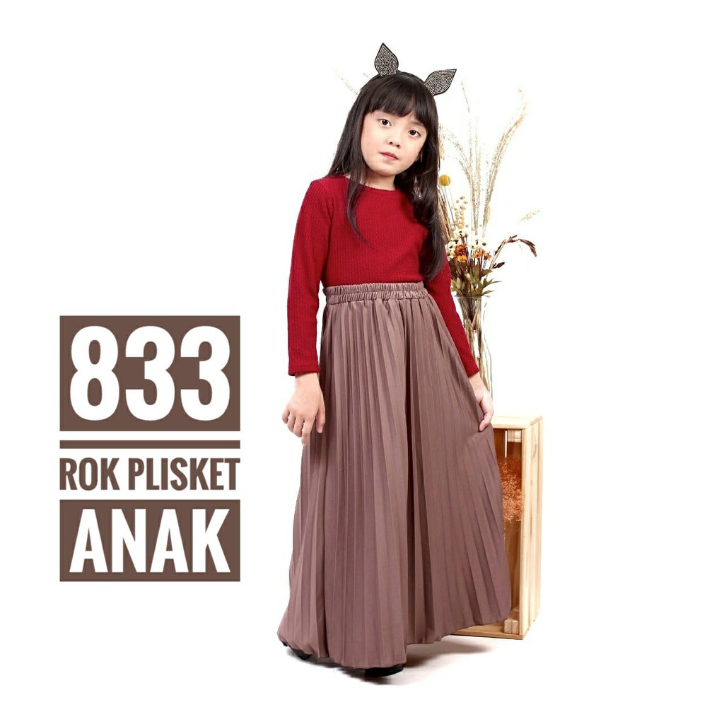 ROK PLISKET ANAK PEREMPUAN 833.D PRISKET ANAK PANJANG PLEATED SKIRT FLARE SKIRT MAYUNG FLOWY REMPEL