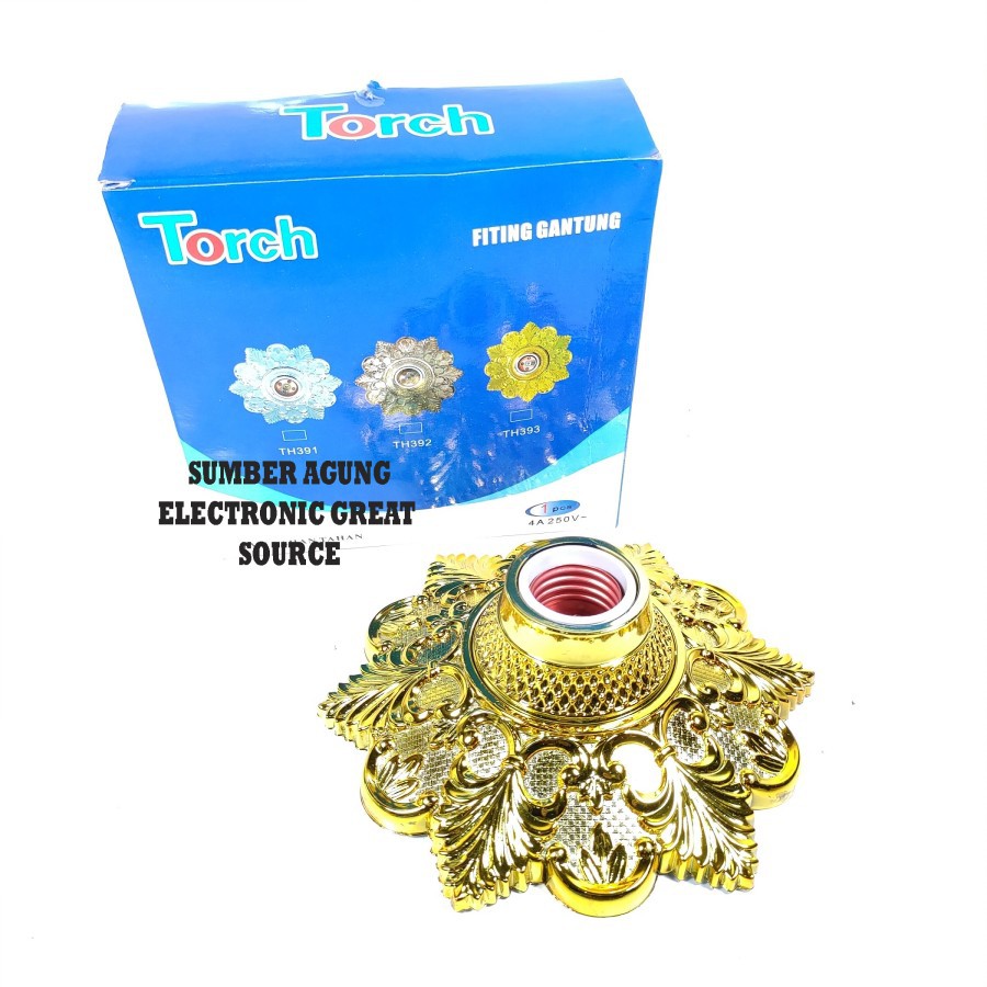 Torch TH393 Fiting Plafon Gold Kuning Yellow Cerah Rumah Modern Batik