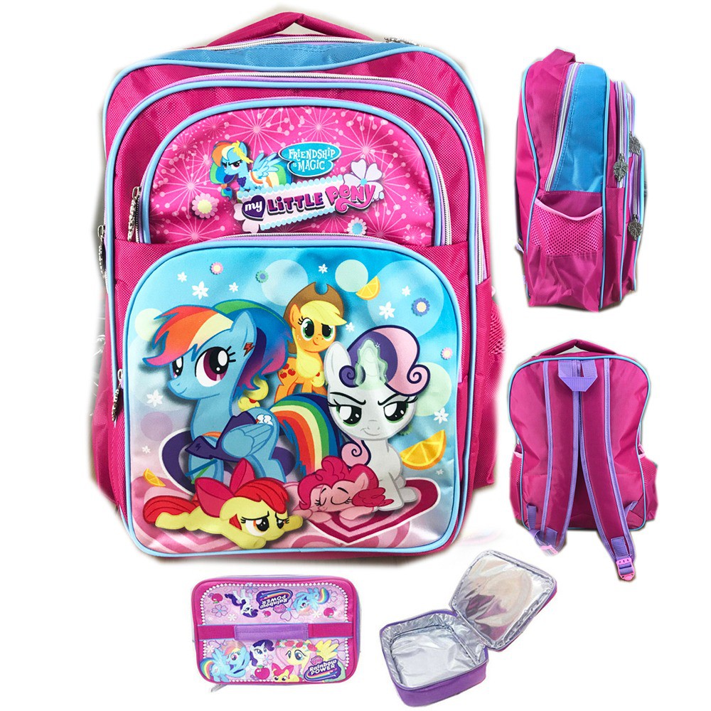 Tas Anak Sekolah | Tas Ransel Sekolah Anak SD My Little Pony Blue Pink Prada LB Tas Sekolah Anak