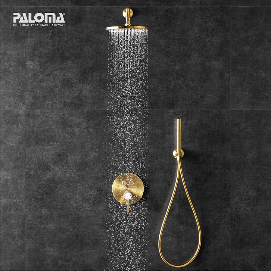 PALOMA FCP 7827 Keran Mixer Shower Tanam Set Dinding Tembok Kran Air Gold