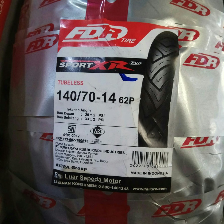 Ban FDR 140/70-14 SPORT XR TUBELESS BAN LUAR BELAKANG AEROX MATIC