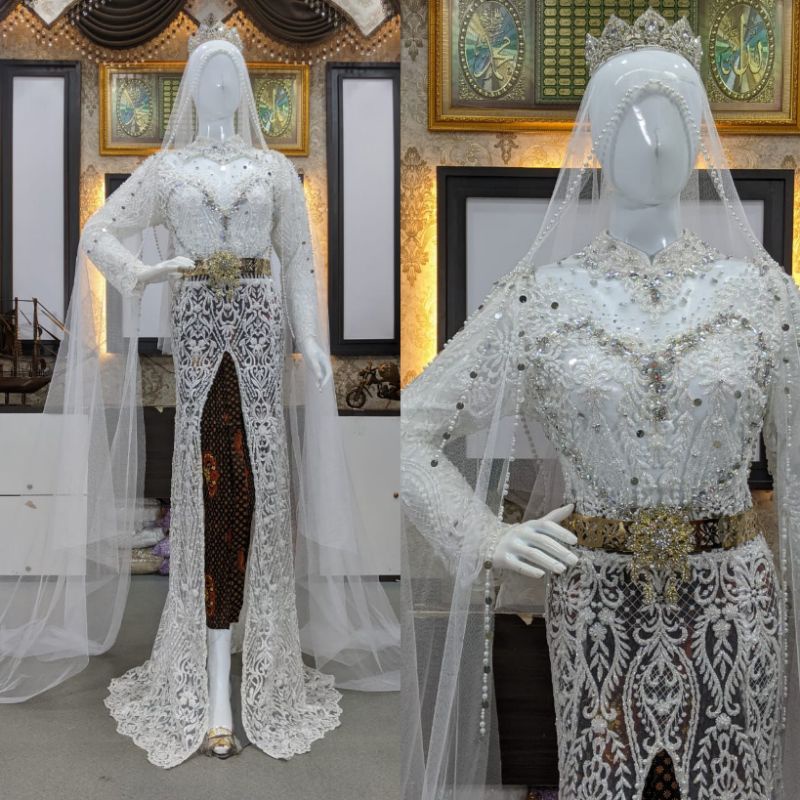 TERBARU// KEBAYA AKAD TUNIK FULL PAYET MEWAH//KEBAYA SEMATA KAKI FULL PAYET MODERN