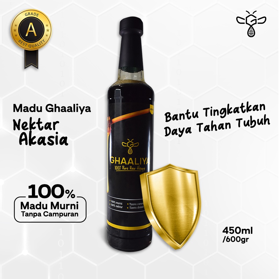 

Ghaaliya Madu Nektar Akasia Murni Untuk Daya Tahan Tubuh Pria Wanita Dewasa Dan Anak 450 ml 600 gr