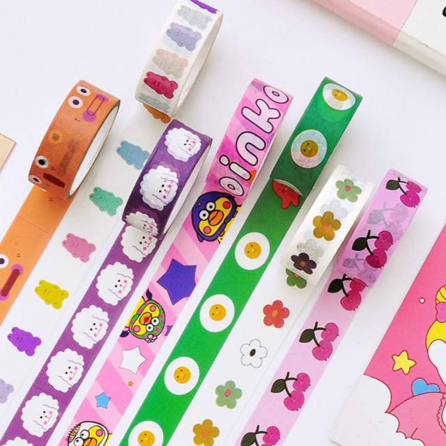 Cartoon Animal Flower Washi Tape Scrapbook Sticker Flower Masking Tape School Supply