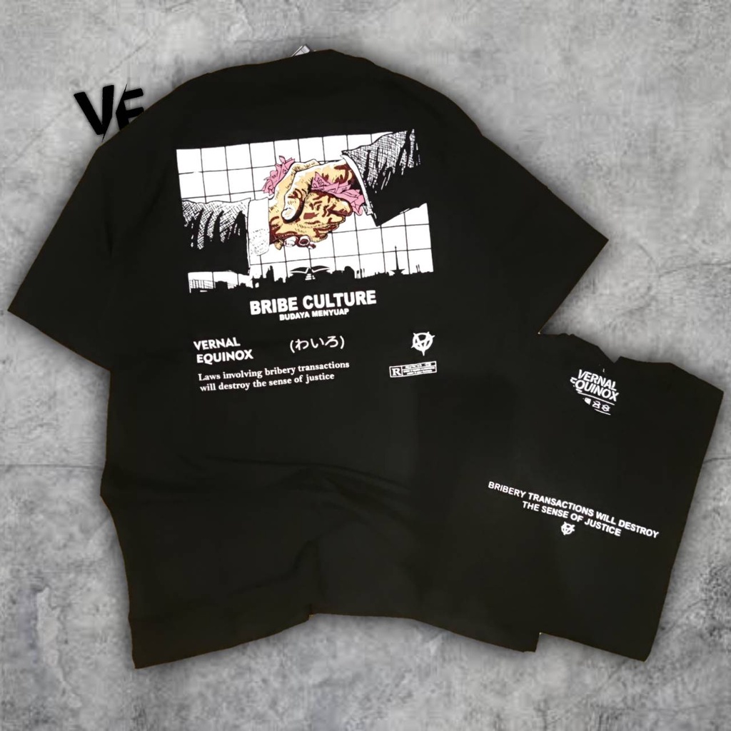 Kaos BRIBE CULTURE - Vernal equinox // Vernalequinox - Kaos Distro Bandung Pria &amp; Wanita / Kaos Unisex Oversize / Nexttime Sevenkey Cricket