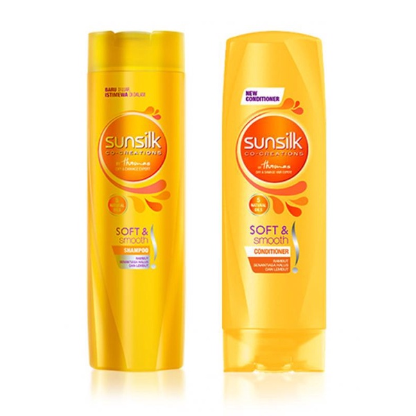 PAKET SUNSILK Soft Smooth (kuning) Shampoo + Conditioner 170 mL