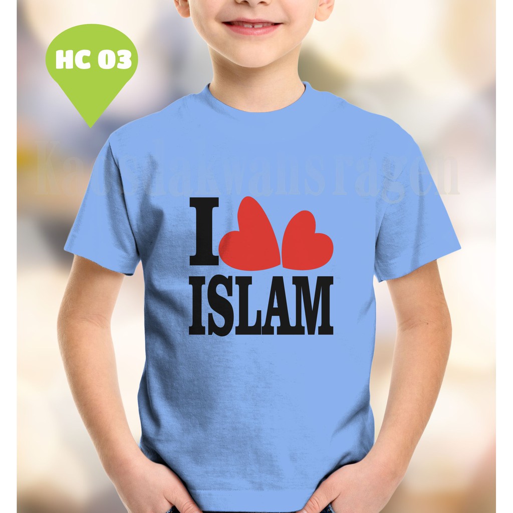 Kaos Dakwah Anak & Kaos Anak Muslim & Kaos Islami & Kaos I Love Islam