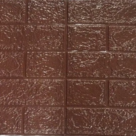 ⭐Bobastore⭐ R461 Wallpaper Dinding Foam 3D Motif Batu Bata / Walpaper Stiker Dinding Dekorasi Kamar-COKLAT TUA