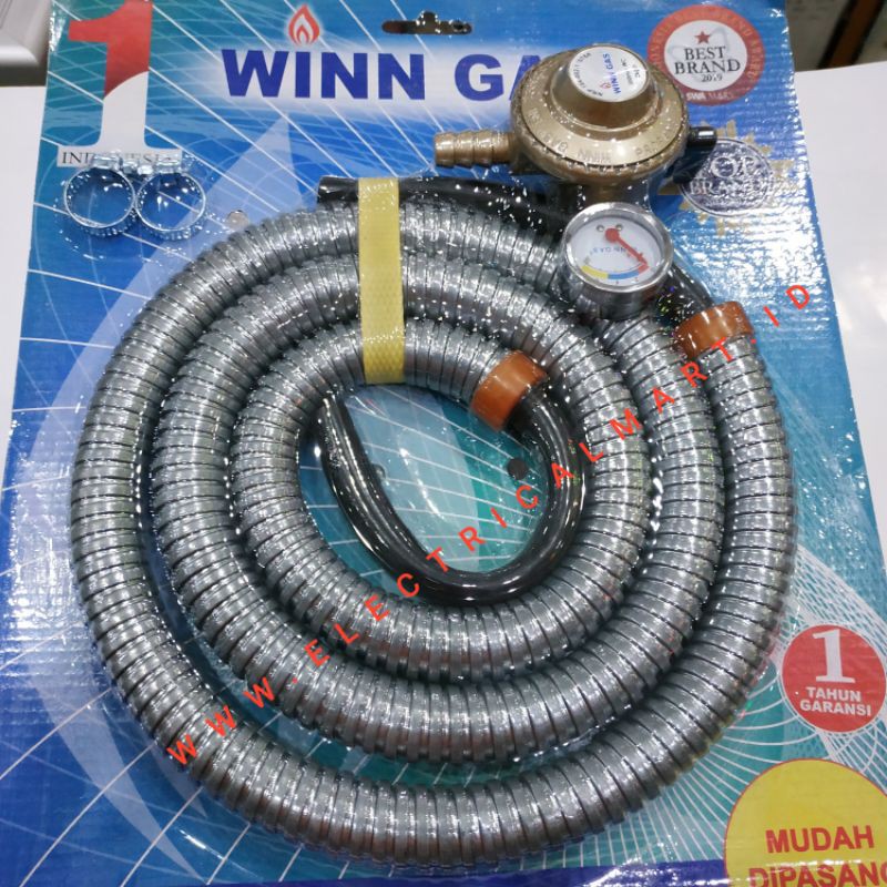 PAKET WINN GAS PLUS Selang 1.8M + Regulator Elpiji SNI W 88M KOMPLIT