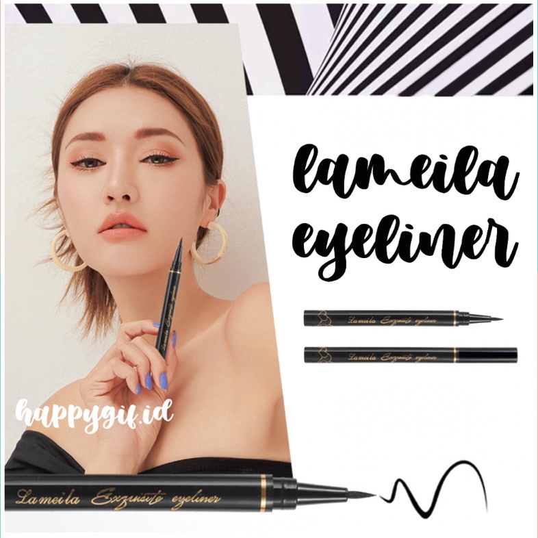 LAMEILA Eyeliner Mata Black Gold Waterproof Tahan Air Berfungsi Membuat Kelopak Mata Lebih Berdefinisi LA127