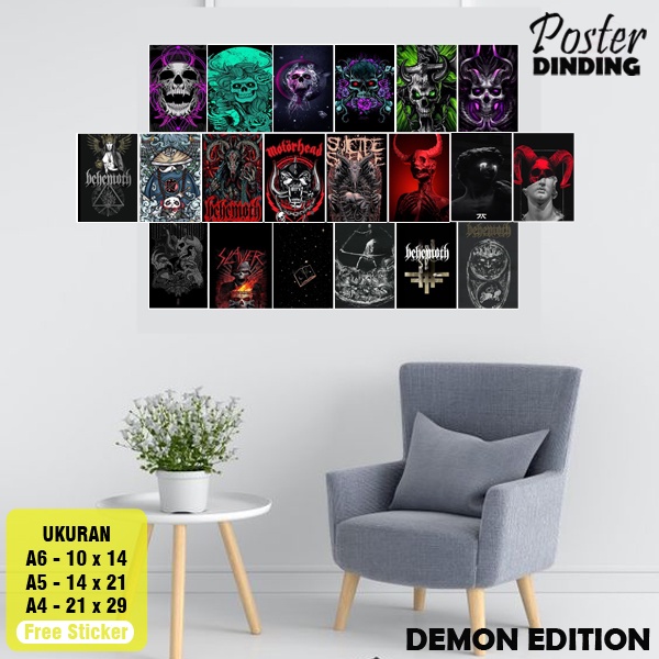 Poster Dinding Kamar Tema Demon / Poster Kamar Devil / Foto Devil / Poster Dinding Satanic / Poster 