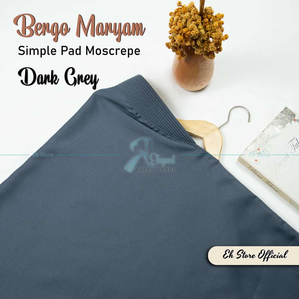 Kerudung instan / Jilbab bergo maryam SIMPLE PAD MEDIUM M murah (TANPA TALI)-Dark Grey