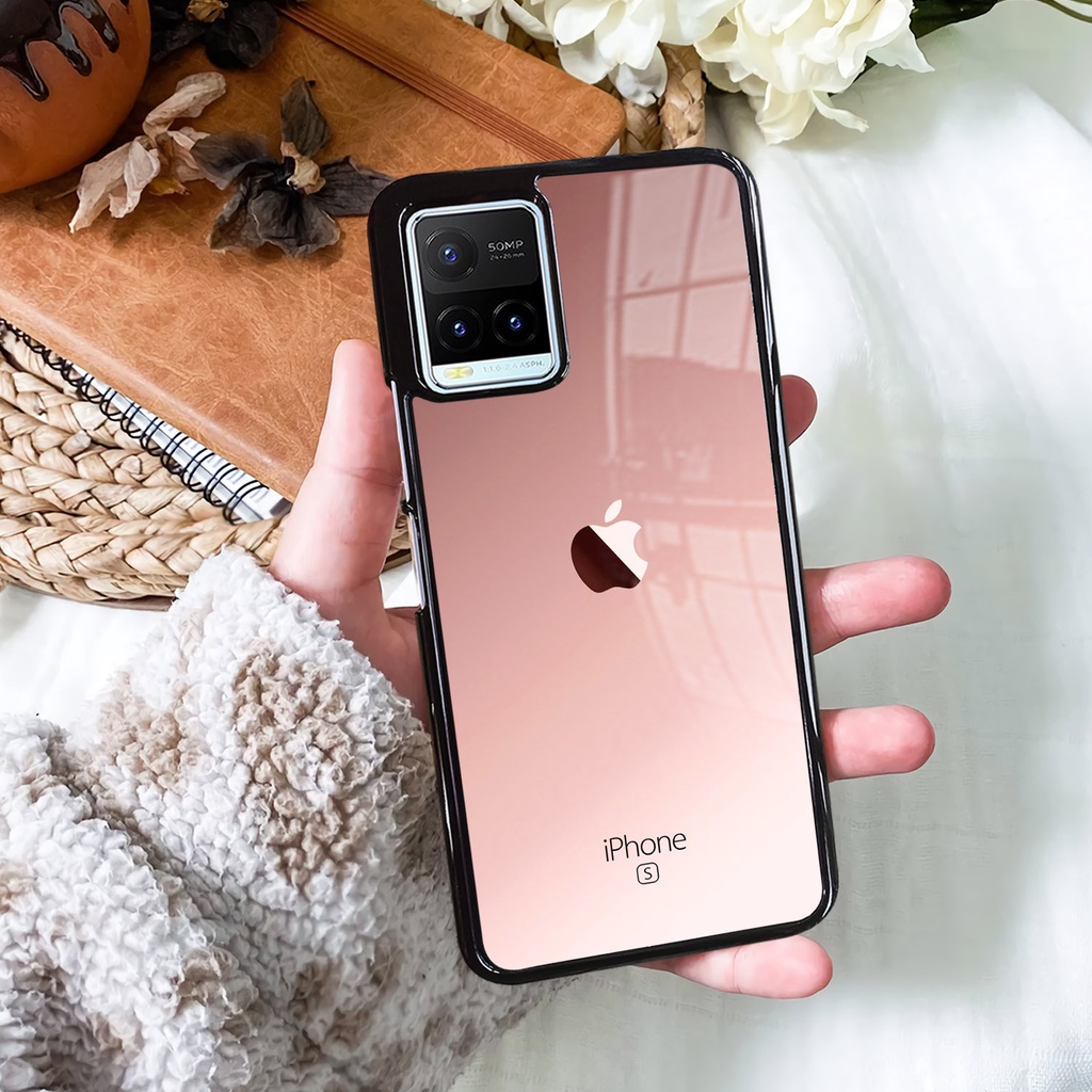Case Glossy Kilau Vivo Y21 Y21S | Y21T Y21A | Y33S Y33T  | Casing Pelindung Hp | Motif Logo Apple