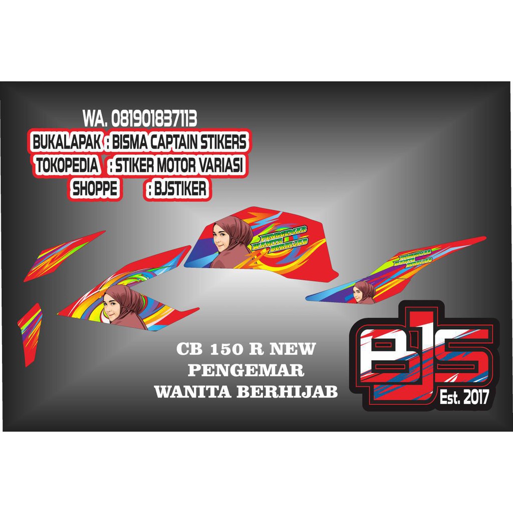 Stiker Striping List Motor New Cb 150 R Penggemar Wanita Berhijab