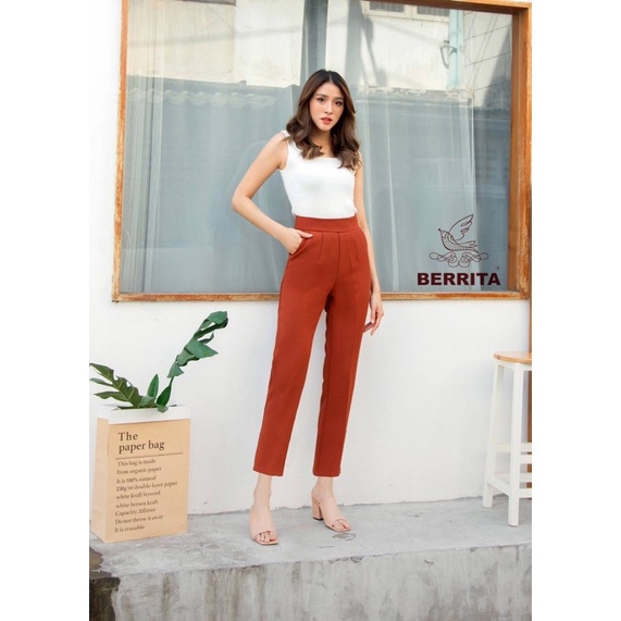 CELANA BERRITA PANJANG HIGH WAIST ZIPPER BELAKLANG IMPORT BANGKOK (CLBRT107)