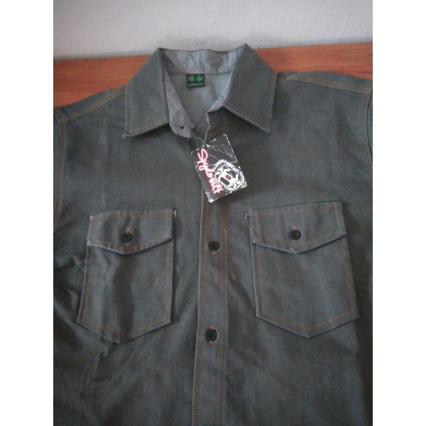 PL baju cowok belum dipakai bahan jeans