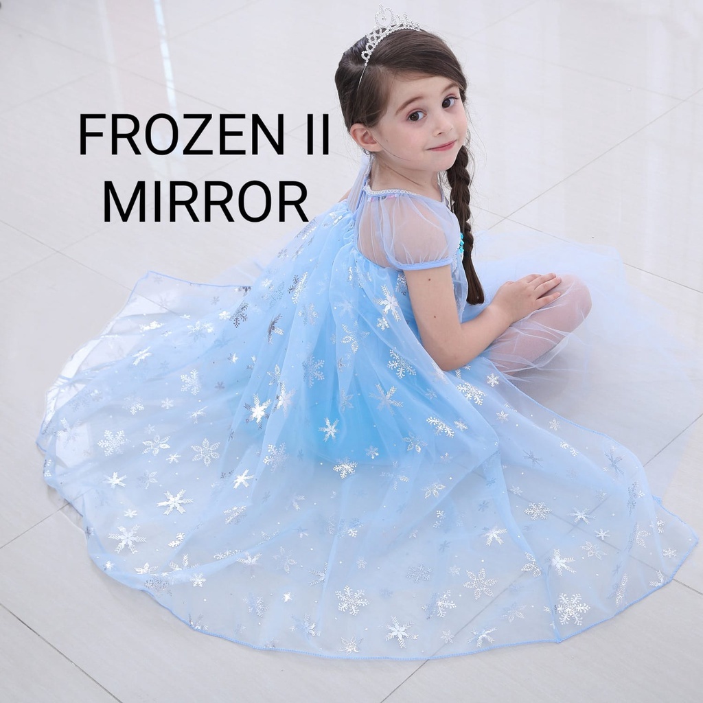 DRESS PRINCESS ELSA FROZEN SPARKLE / GAUN PESTA ANAK PEREMPUAN IMPORT BAGUS