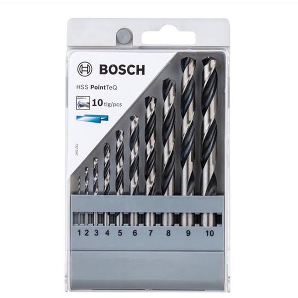 BOSCH Mata Bor Besi HSS Point TeQ 10 Pcs (1 mm - 10 mm)