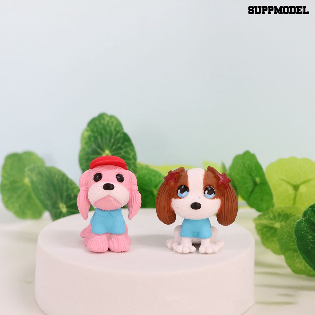 8 Pcs Miniatur Anjing Untuk Dekorasi Kue