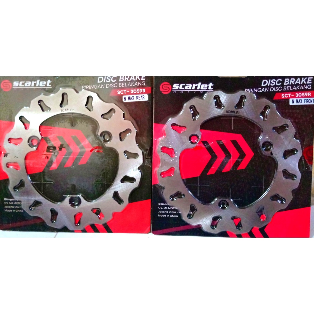 PIRINGAN CAKRAM NMAX SET DEPAN BELAKANG SCARLET RACING CAKRAM NMAX NEW-NMAX OLD SET DEPAN BELAKANG SCARET RACING