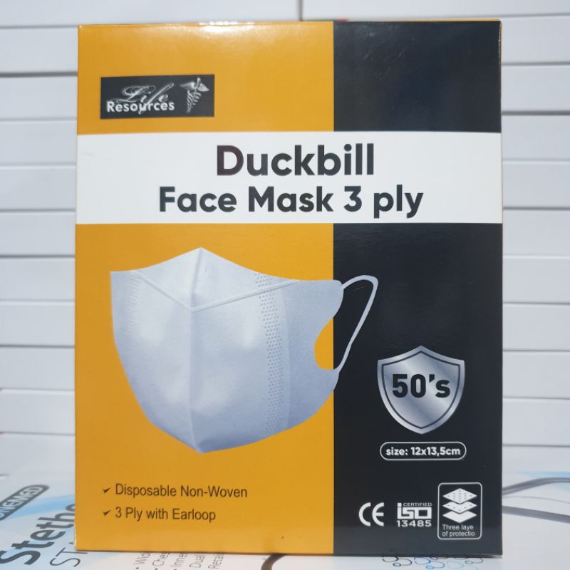 Masker Duckbill 3 Ply isi 50 Pcs Life Resources Mirip Masker Duckbill Sensi