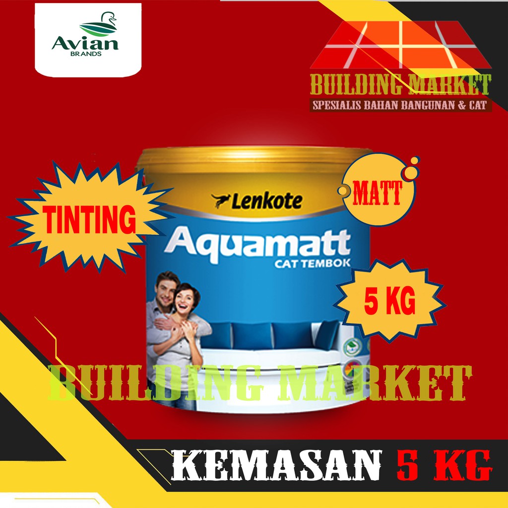CAT AVIAN BRANDS CAT TEMBOK TINTING LENKOTE AQUAMATT INTERIOR 5 KG