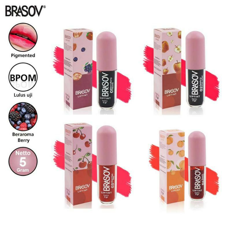 Brasov Liptint 5gr Lip Tint Halal Original BPOM