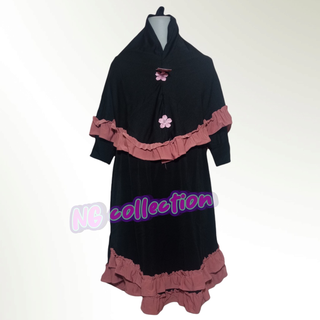 Gamis anak+kerudung 1-3 tahun murah RANDOM bahan jersey