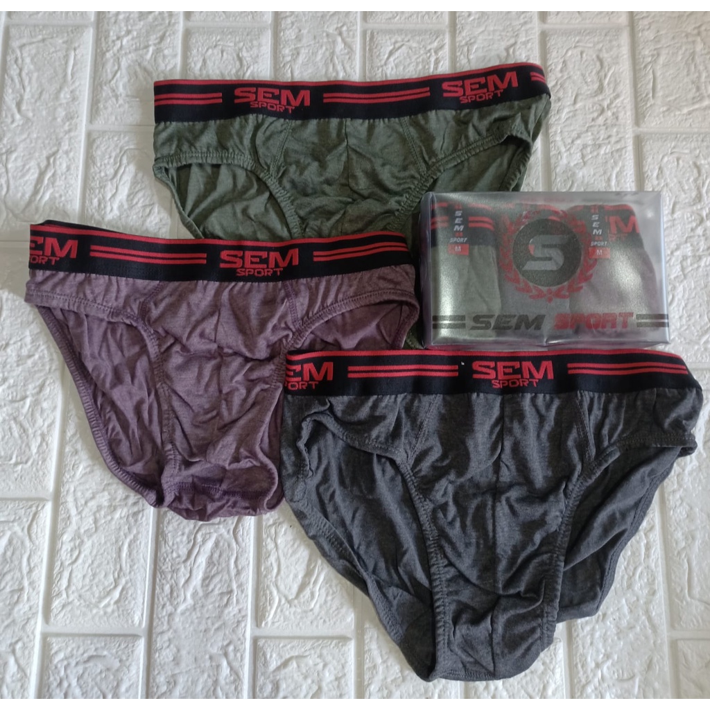 3 pcs celana dalam segitiga pria / cd sem 911 / underwear pria