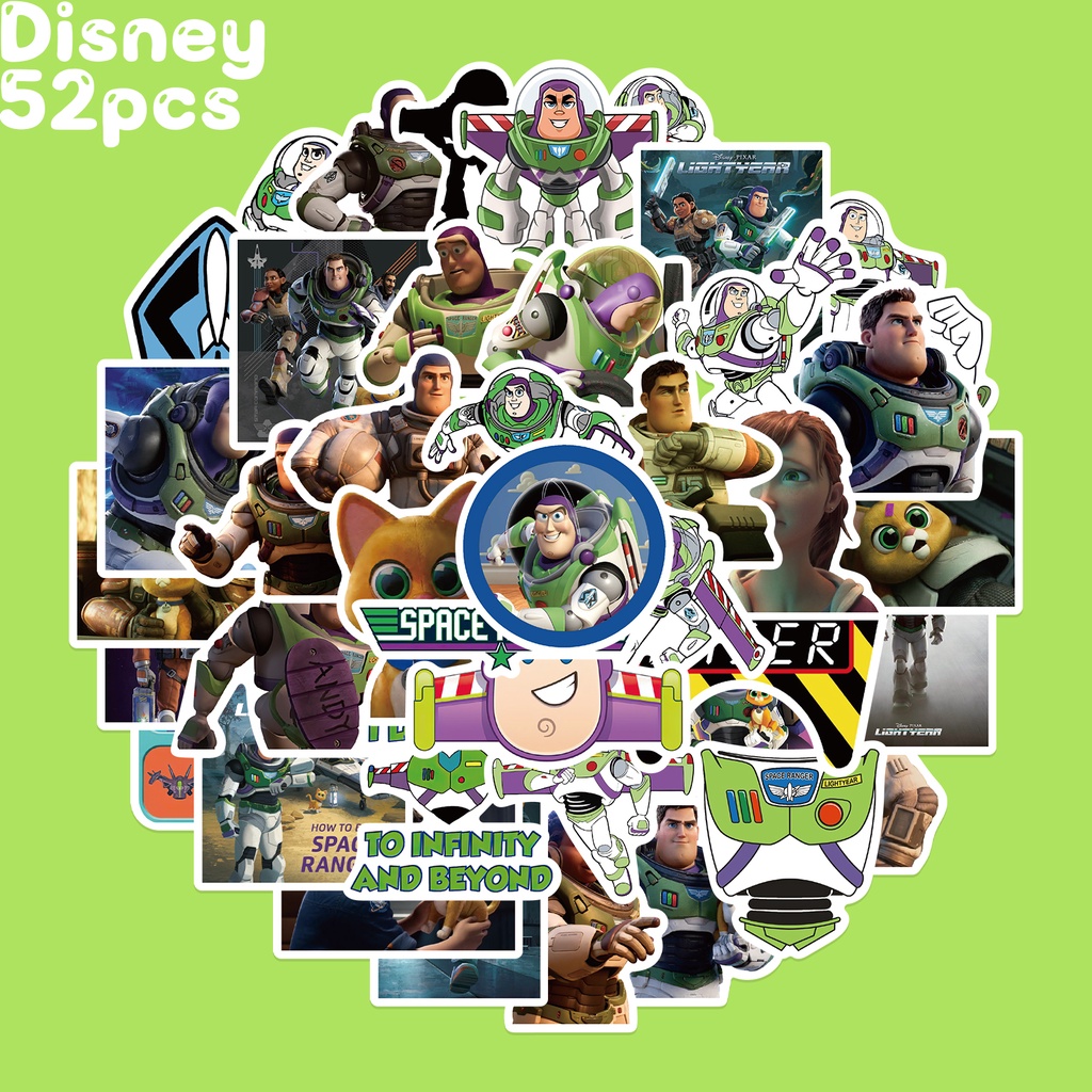 

52pcs Stiker Motif Kartun Buzz Lightyear Anti Air Untuk Dekorasi Koper / Sepeda / Notebook